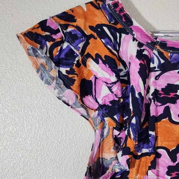 Maeve by Anthropologie Floral Flutter Sleeve Tshirt Size M - Picture 13 of 15